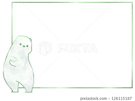Frame background of a polar bear with folded arms (matcha green) Frame background of a polar bear with folded arms (matcha green) 126115187