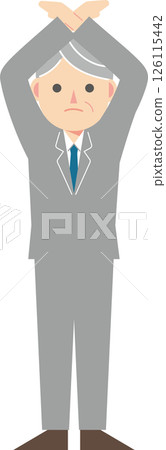 A man in a suit showing NO A man in a suit showing NO 126115442