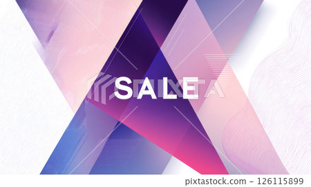 The gradient transition from purple to pink creates an abstract and contemporary feel for a sale background, ideal for commercial and retail promotions 126115899