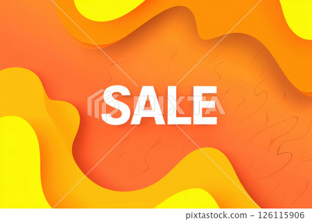 Colorful and vivid background for a shopping promotion, featuring bold text and modern advertising style. Great for banners, flyers, and marketing campaigns with dynamic visuals. 126115906