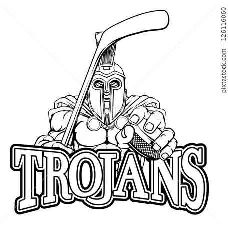 Trojan Man Ice Hockey Sports Team Mascot Trojan Man Ice Hockey Sports Team Mascot 126116060