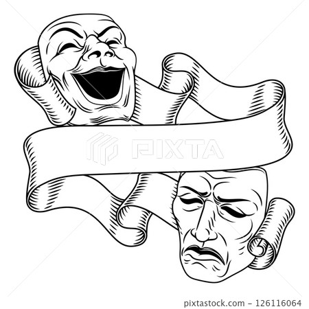 Theatre Drama Theater Comedy Tragedy Masks Sign 126116064