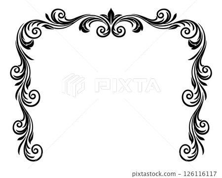 Filigree Heraldic Crest Motif Floral Pattern Frame Filigree Heraldic Crest Motif Floral Pattern Frame 126116117