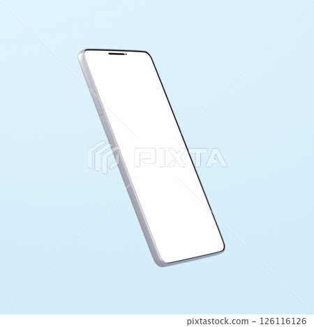 3D material_smartphone_silver_light blue 126116126