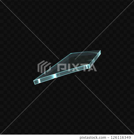 Vector piece of broken glass with jagged sharp edges. 126116349
