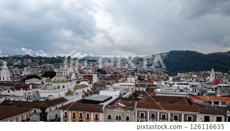 Panoramic view of Quito city from San Francisco church Panoramic view of Quito city from San Francisco church 126116635