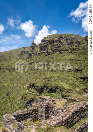 Inner View of Waqrapukara Archaeological Site in the Andean Highlands, Peru 126116656