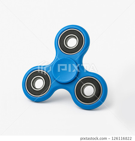 Blue Fidget Spinner on White Background 126116822