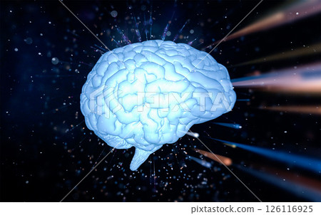 Blue shiny brain in dark Blue shiny brain in dark 126116925