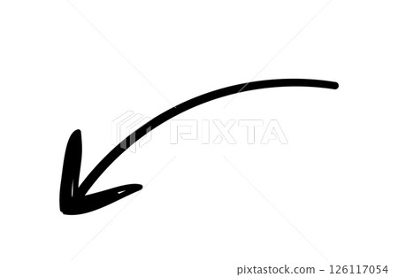 Hand drawn arrow pointing down and to the left 126117054
