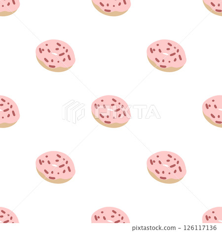 Seamless Pink Donut Pattern Seamless Pink Donut Pattern 126117136
