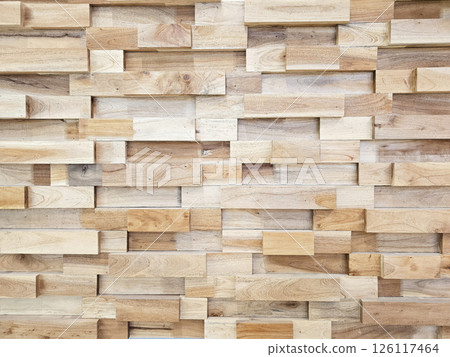 Wooden Block Wall Texture for Background. Wooden Block Wall Texture for Background. 126117464