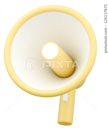 3D illustration_Megaphone_Yellow 126117675