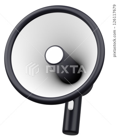 3D illustration_Megaphone_Black 3D illustration_Megaphone_Black 126117679
