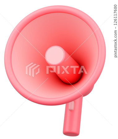 3D插圖_擴音器_粉紅色 3D插圖_擴音器_粉紅色 126117680