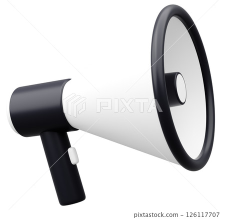 3D illustration_Megaphone_Black 126117707