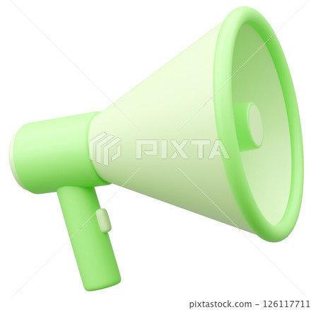 3D illustration_Megaphone_Yellow-green 3D illustration_Megaphone_Yellow-green 126117711