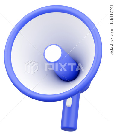 3D illustration_Megaphone_Blue 126117741