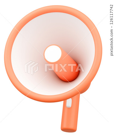 3D illustration_Megaphone_Orange 126117742