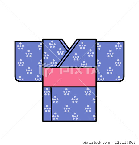 用摺紙製作的紫色花浴衣的簡單插圖 用摺紙製作的紫色花浴衣的簡單插圖 126117865