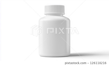 Plain white plastic bottle (AI generated image) Plain white plastic bottle (AI generated image) 126118216