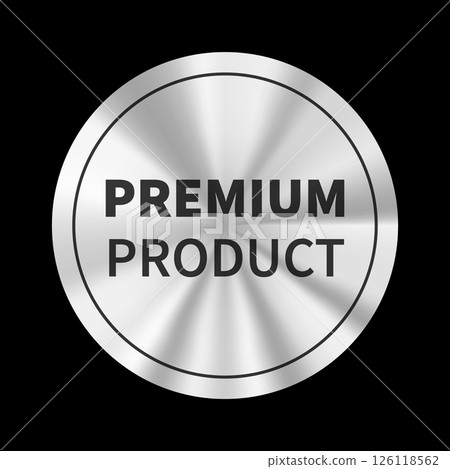 Silver metallic Premium Product label. Ideal for branding, advertising, and product promotions. 126118562