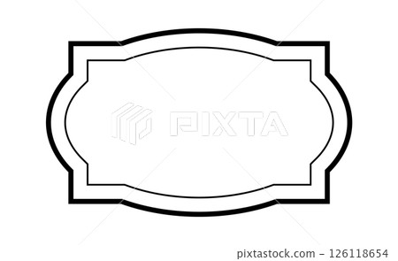 Outline vintage label. Vignette blank label. Vector banner Outline vintage label. Vignette blank label. Vector banner 126118654