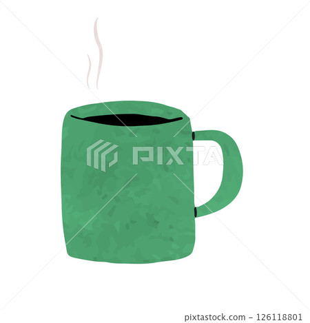 Watercolor hand drawn illustration of a mug 126118801
