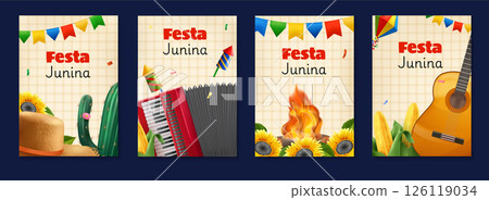 Festa Junina Vertical Banner Set Festa Junina Vertical Banner Set 126119034