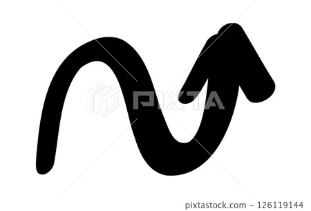 Hand drawn arrow vector icons. Doodle sketch black arrow design for business plan and education. 126119144