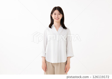 Smiling woman in a white shirt Smiling woman in a white shirt 126119172