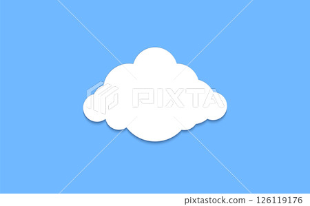 Cloud graphic shapes. Data design element. Vector cloudy bubble set isolated on blue background Cloud graphic shapes. Data design element. Vector cloudy bubble set isolated on blue background 126119176