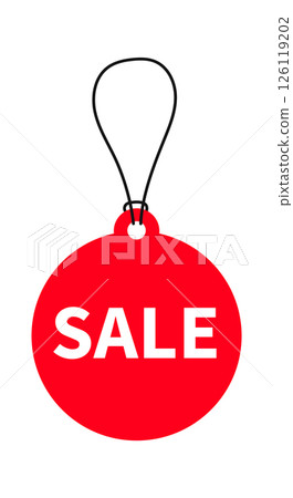 Red sale labels. Realistic price tags mockups. Vector hanging tag set Red sale labels. Realistic price tags mockups. Vector hanging tag set 126119202