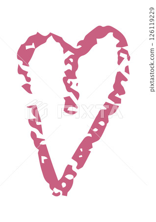 Hand-drawn pink heart crayon illustration for kids' design, cards, posters, Valentine's Day, school projects, creative decor 126119229