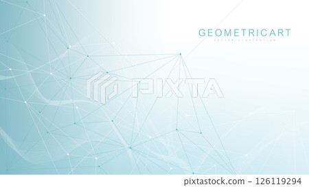 Global network connection website header or banner design. Abstract background with connecting dots and lines. Global business. Social network communication. Internet technology. Vector illustration 126119294