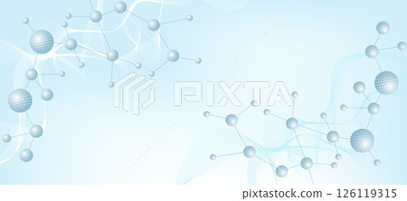 Structure molecule and communication Dna, atom, neurons. Science concept for your design. Connected lines with dots. Medical, technology, chemistry, science background. Vector illustration. 126119315
