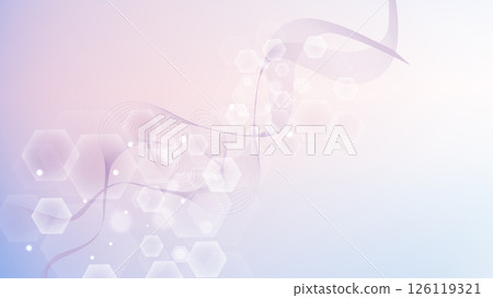 Health care abstract background with hexagons, lines and dots. Medical innovation banner template concept. Biology and pharmaceutical technology background. Vector illustration. 126119321