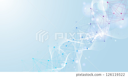 Molecular structure DNA, atom, neurons. Science concept for your design. Connected lines with dots. Medical, technology, chemistry, science background. illustration 126119322