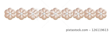 3DCG illustration of a pink flower pearl chain Pearl beads lined up in a straight line Line arrangement 3 126119613