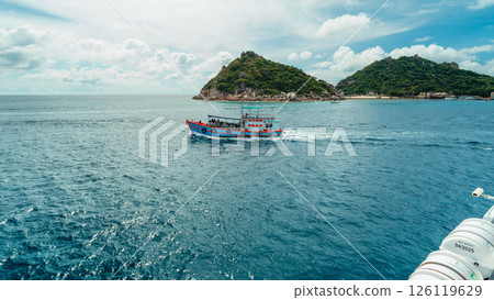 Boat for snorkeling tours near the island 126119629