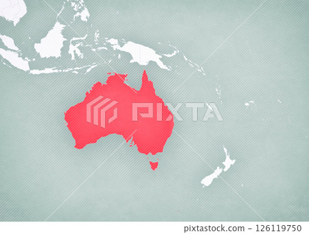 Map of Australasia - Australia 126119750