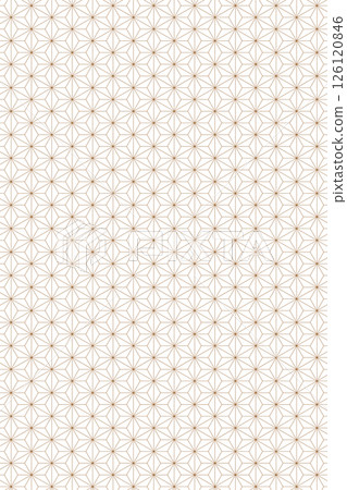 Brown coffee brown Japanese pattern White line hemp leaf pattern Simple illustration material background 126120846