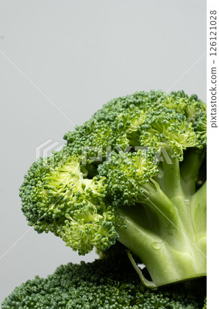 Close-Up View of Fresh Green Organic Broccoli. 126121028