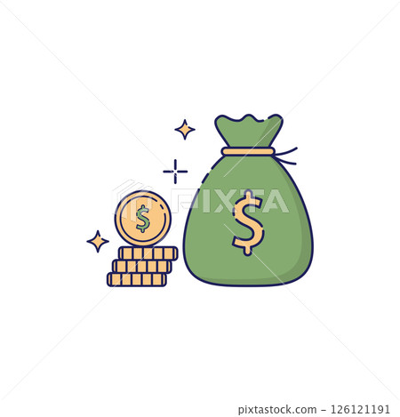 money bag and coin 126121191