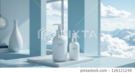 Cloud White & Misty Blue Breeze - A serene and calming combination of cloud white with misty blue, perfect for Cloud White & Misty Blue Breeze - A serene and calming combination of cloud white with misty blue, perfect for 126121248