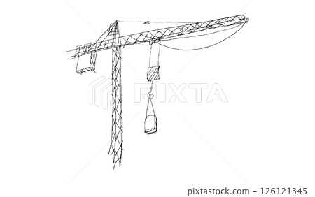 Building crane sketch Building crane sketch 126121345