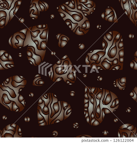 Seamless Chocolate Pattern with Creamy Gradient Hearts Seamless Chocolate Pattern with Creamy Gradient Hearts 126122004