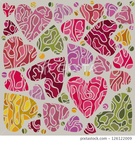 Colourful Hearts and Dots Set for Printable Stickers Colourful Hearts and Dots Set for Printable Stickers 126122009
