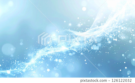 Shining light blue energy and fantastic light 126122032