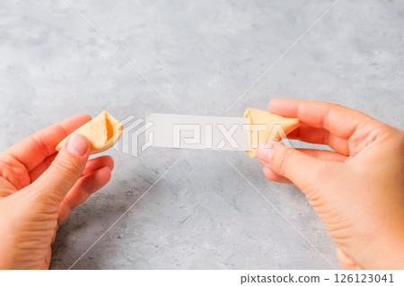 Fortune cookies on neutral background Fortune cookies on neutral background 126123041